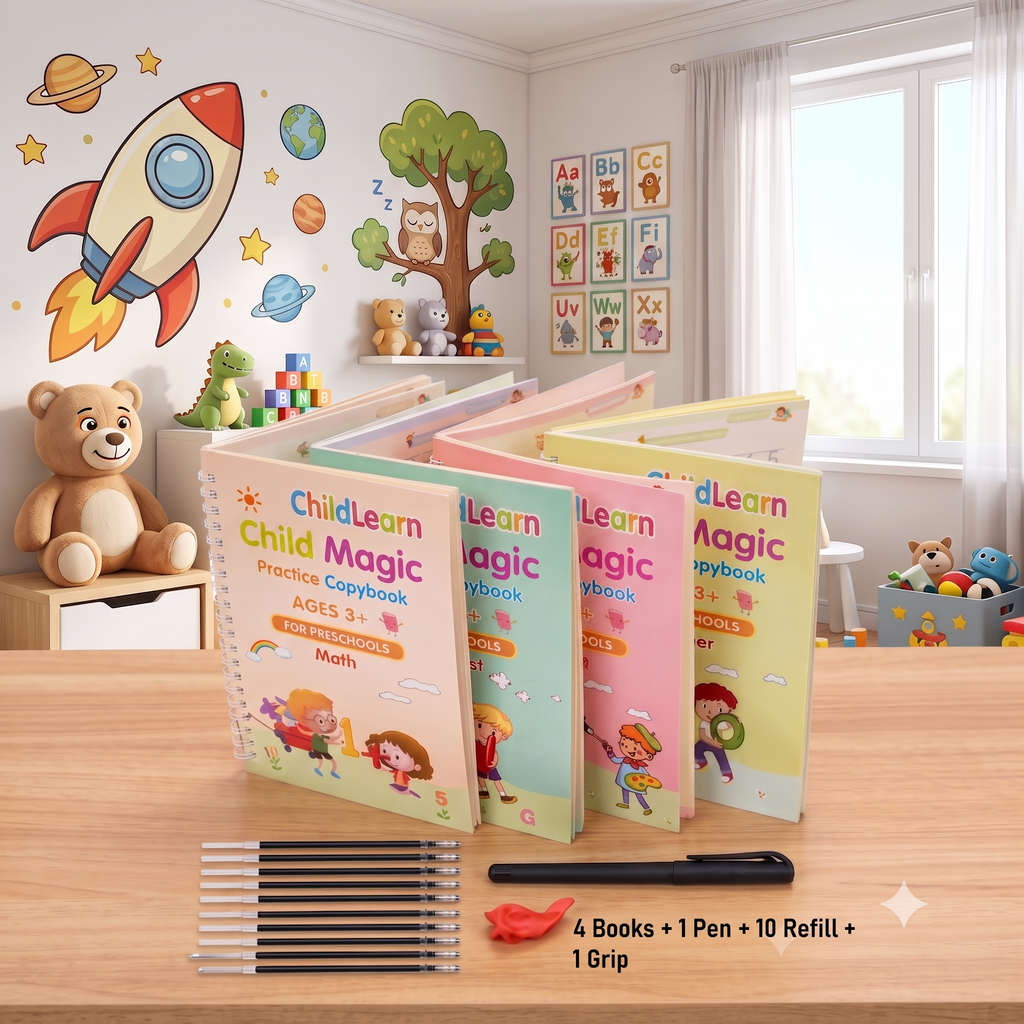 ChildLearn Little Writer's Toolkit ( Drawing,Maths,Alphabet,Number) 8+ Reusable