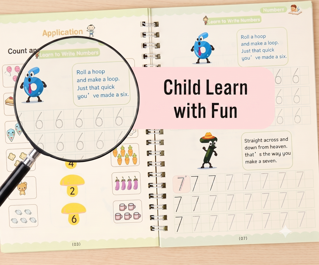 ChildLearn Little Writer's Toolkit ( Drawing,Maths,Alphabet,Number) 8+ Reusable