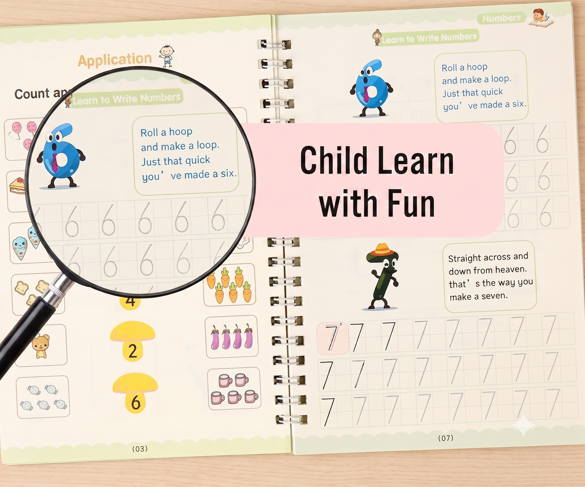 ChildLearn Little Writer's Toolkit ( Drawing,Maths,Alphabet,Number) 8+ Reusable